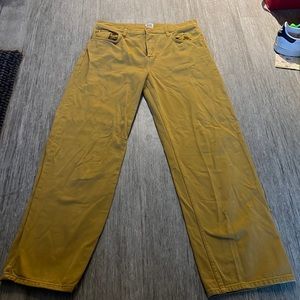 Yellow Skater Oversized Wide Jeans BDG Urban Outfitters 32 Waist